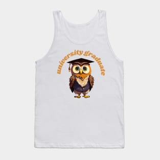 University graduate cartoon owl Tank Top